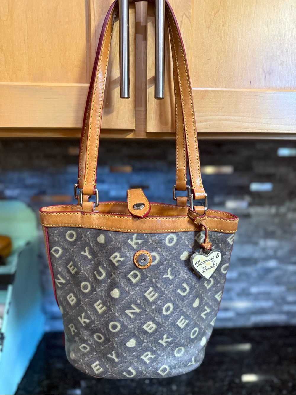 Vintage Dooney and Bourke Monogram Bucket Bag